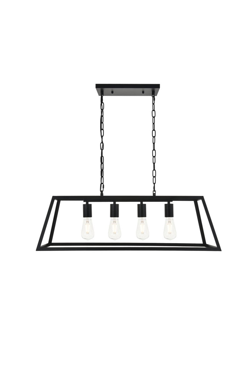 4 Light Black Pendant by Living District