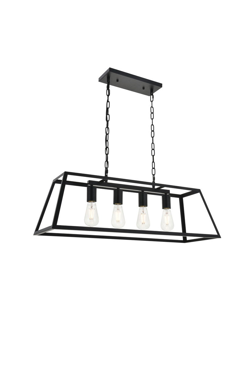 4 Light Black Pendant