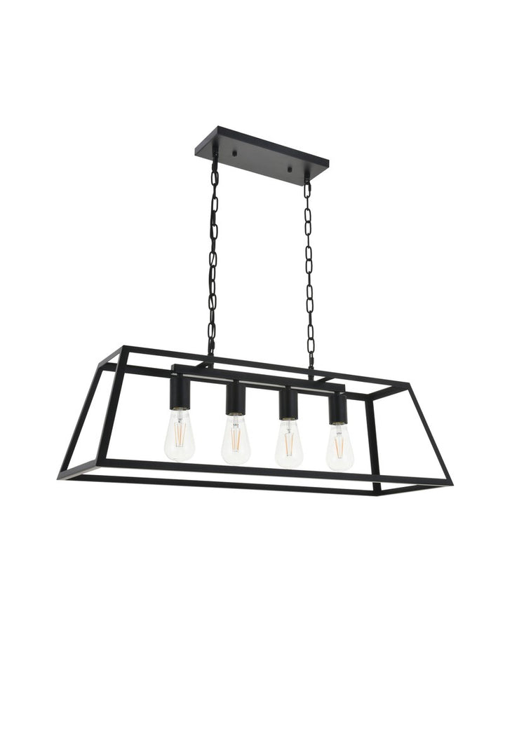 4 Light Black Pendant