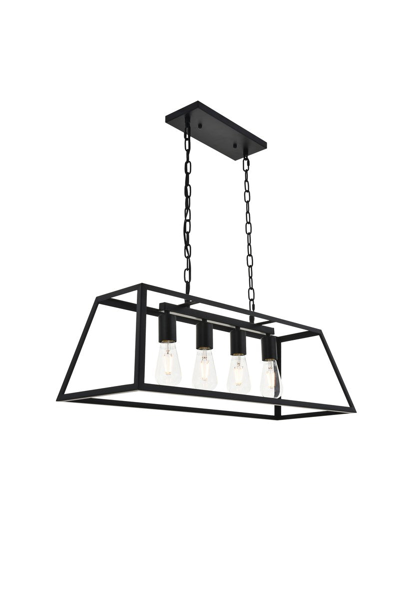 4 Light Black Pendant