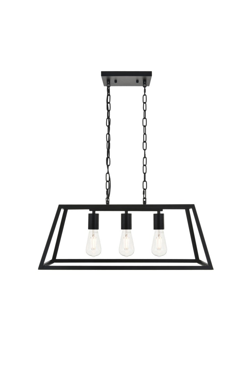 3 Light Black Pendant by Living District