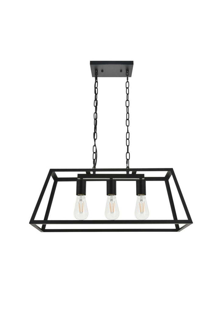 3 Light Black Pendant