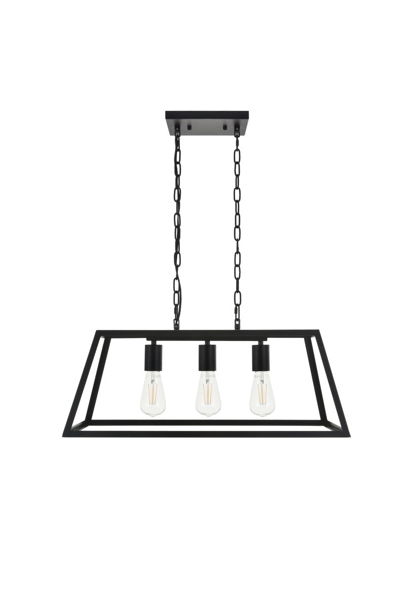 3 Light Black Pendant
