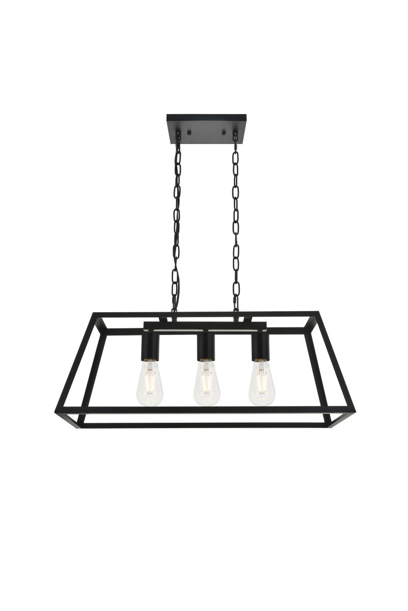 3 Light Black Pendant