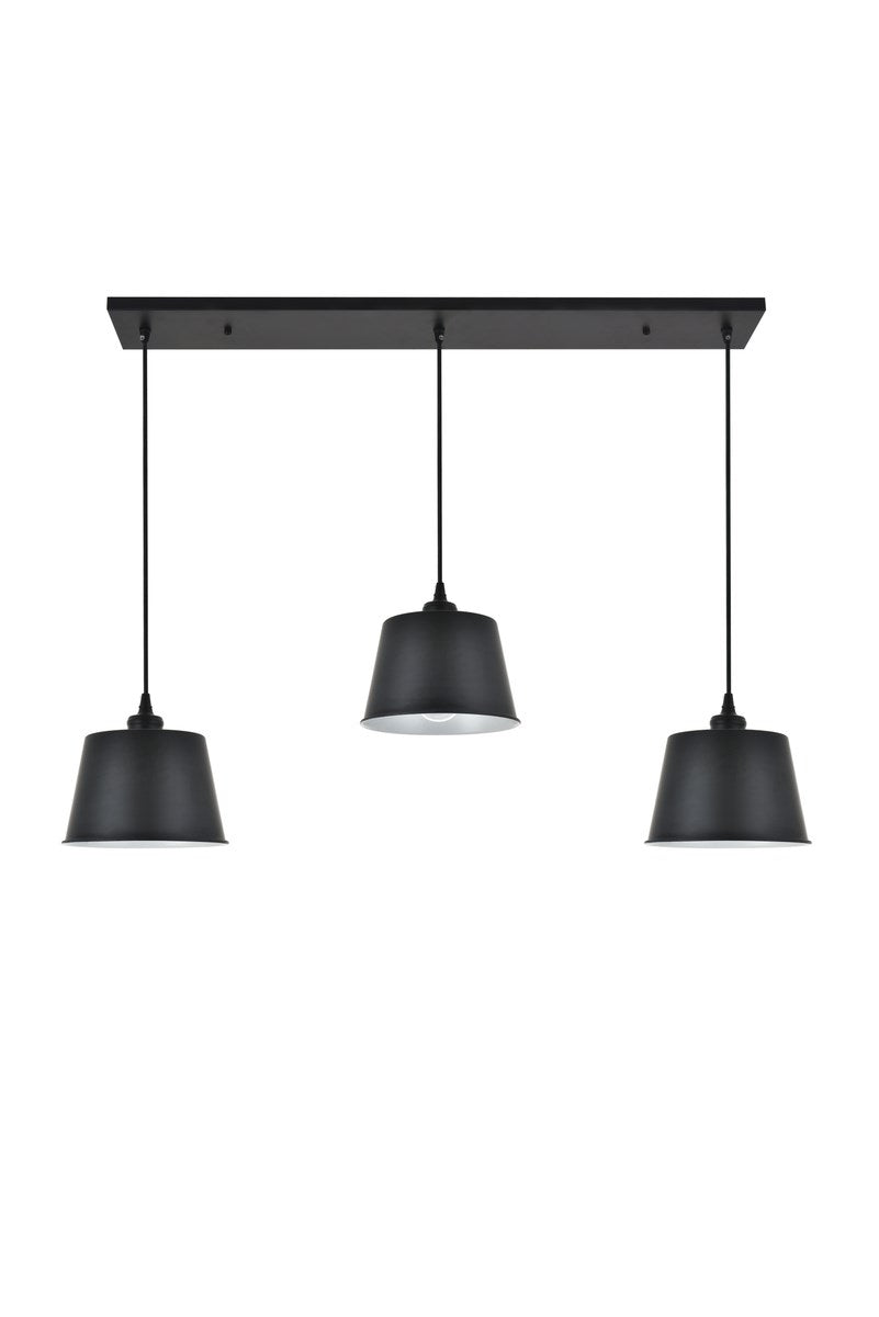 3 Light Black Pendant