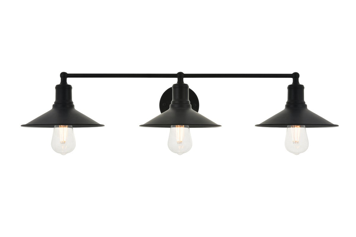 3 Light Black Wall Sconce by Living District