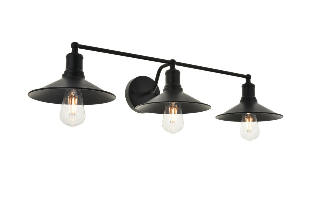 3 Light Black Wall Sconce