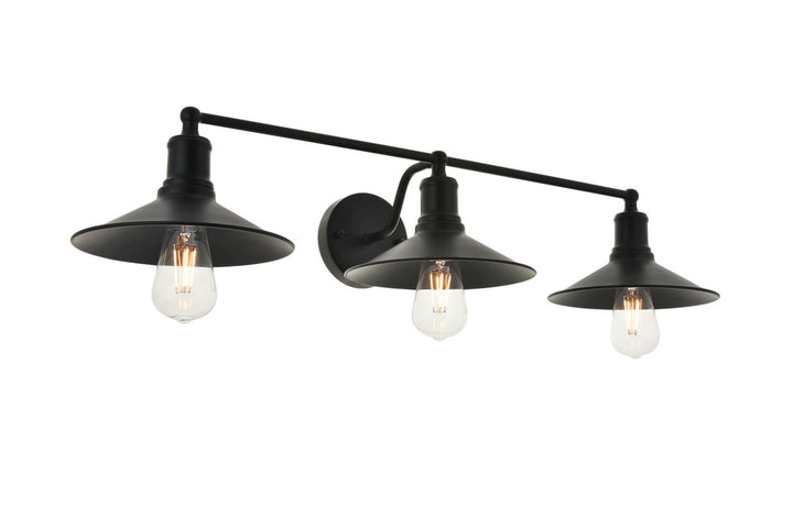 3 Light Black Wall Sconce