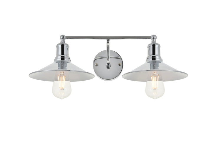 2 Light Chrome Wall Sconce