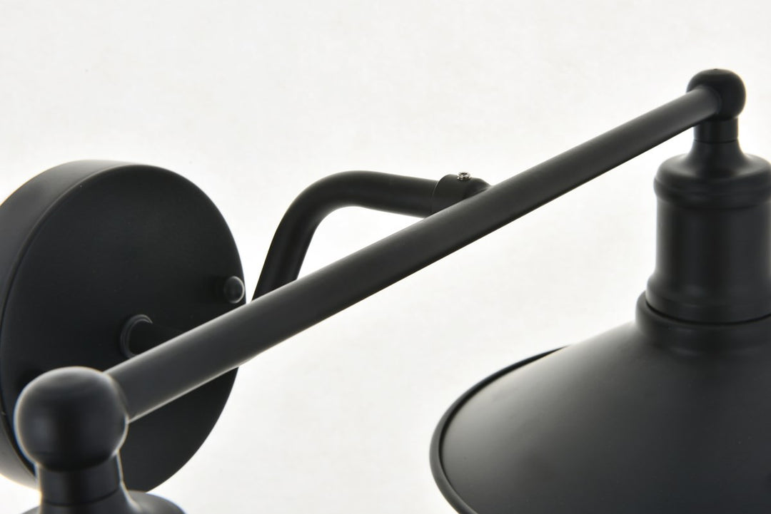 2 Light Black Wall Sconce