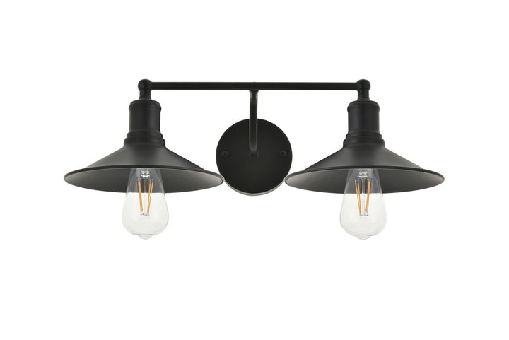 2 Light Black Wall Sconce