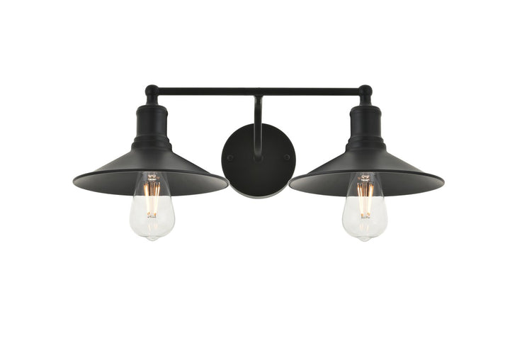 2 Light Black Wall Sconce