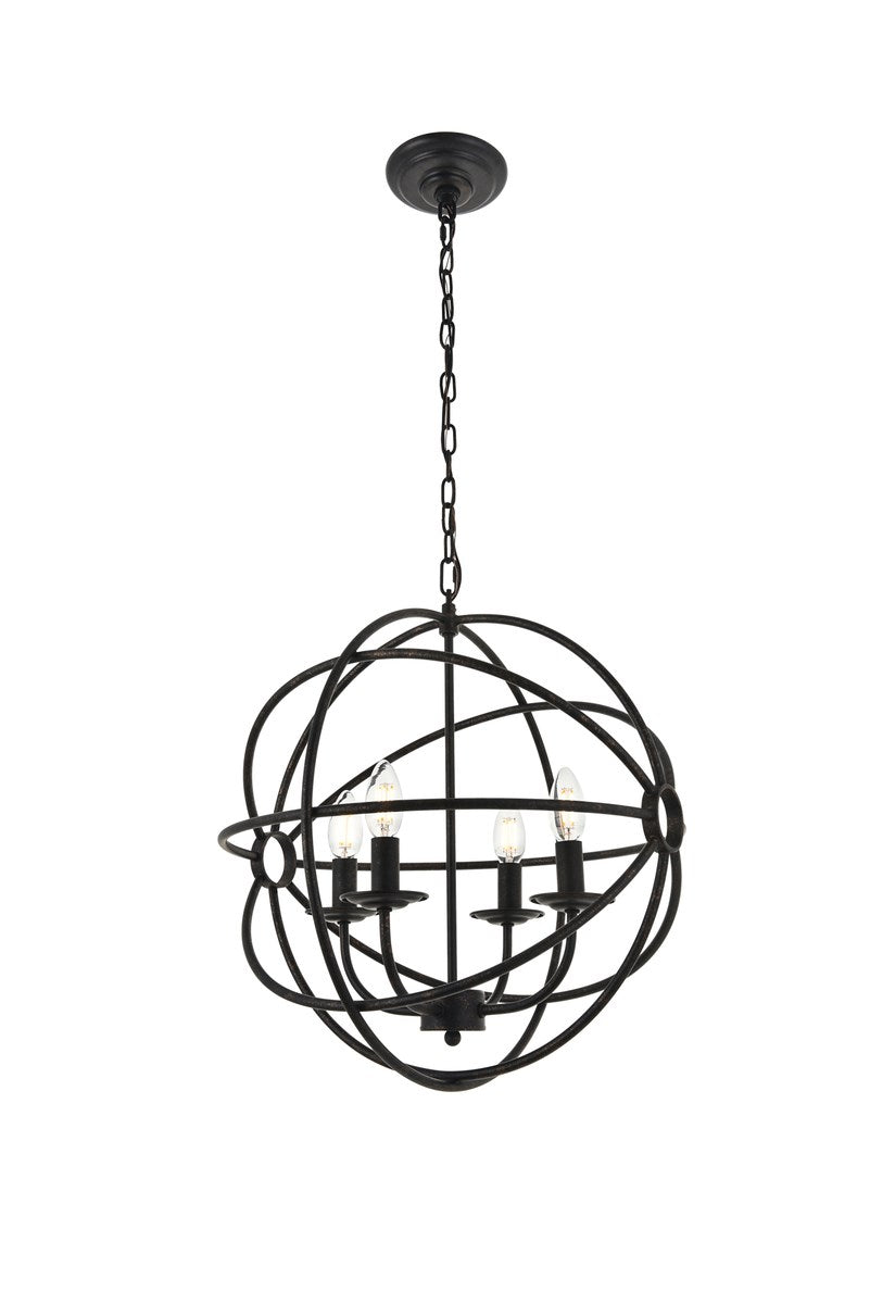 4 Light Dark Brown Pendant by Living District