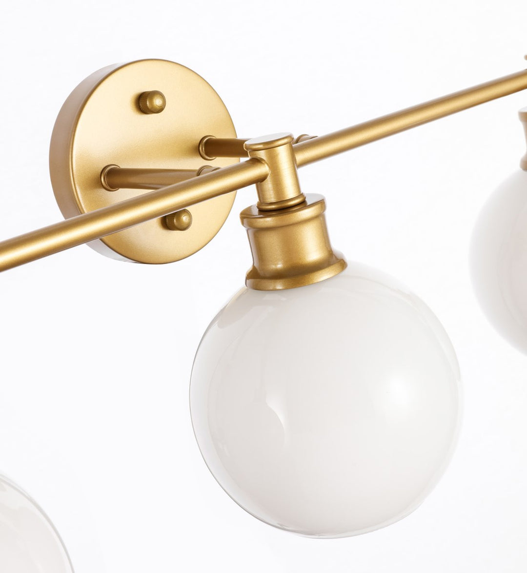 5 Light Brass And Frosted White Glass Wall Sconce