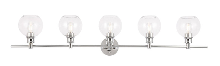 5 Light Chrome And Clear Glass Wall Sconce by Living District