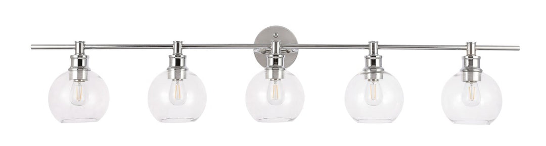 5 Light Chrome And Clear Glass Wall Sconce