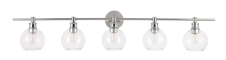 5 Light Chrome And Clear Glass Wall Sconce