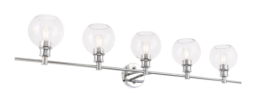 5 Light Chrome And Clear Glass Wall Sconce