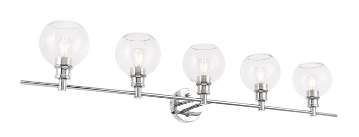5 Light Chrome And Clear Glass Wall Sconce