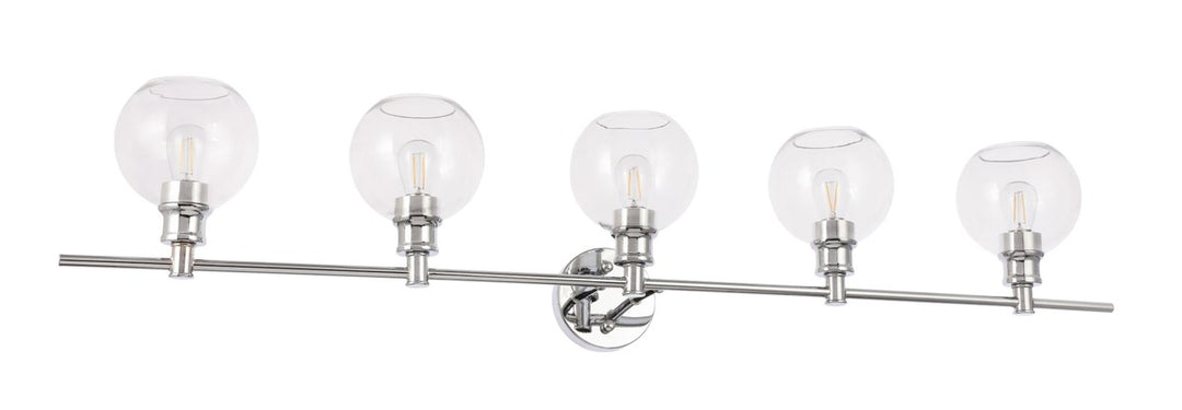 5 Light Chrome And Clear Glass Wall Sconce