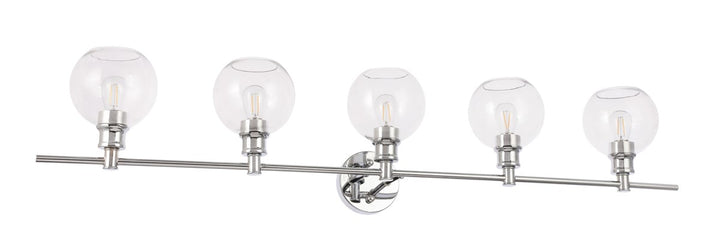 5 Light Chrome And Clear Glass Wall Sconce