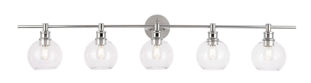 5 Light Chrome And Clear Glass Wall Sconce
