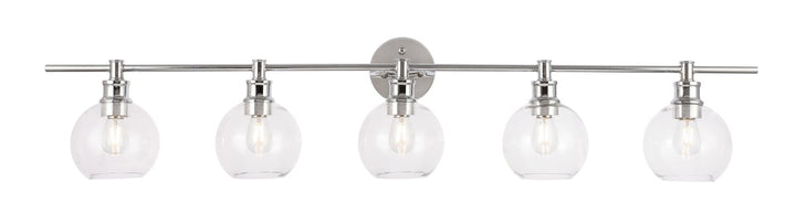 5 Light Chrome And Clear Glass Wall Sconce