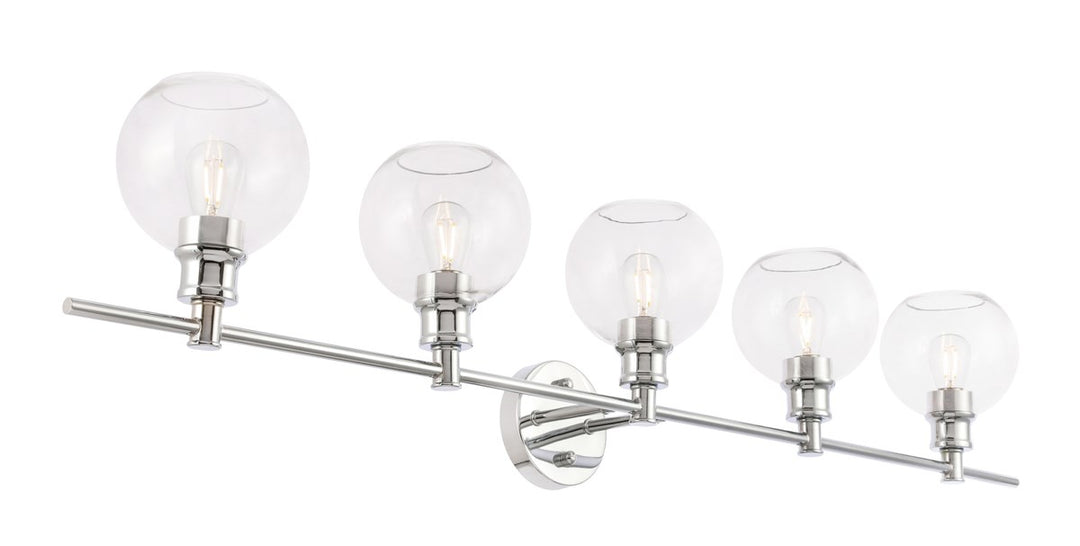 5 Light Chrome And Clear Glass Wall Sconce