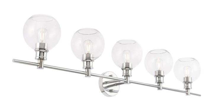 5 Light Chrome And Clear Glass Wall Sconce