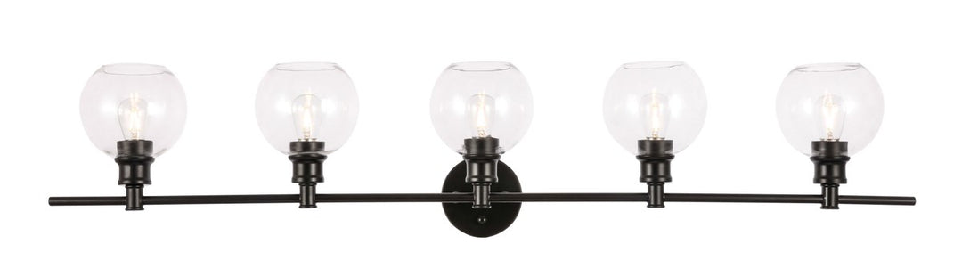 5 Light Black And Clear Glass Wall Sconce by Living District