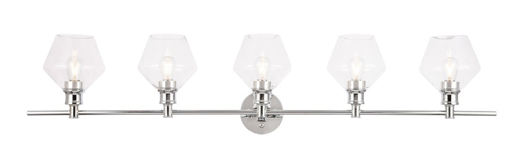 5 Light Chrome And Clear  Glass Wall Sconce by Living District