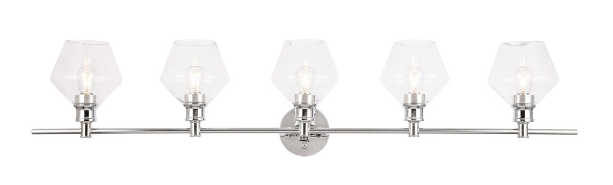5 Light Chrome And Clear  Glass Wall Sconce by Living District
