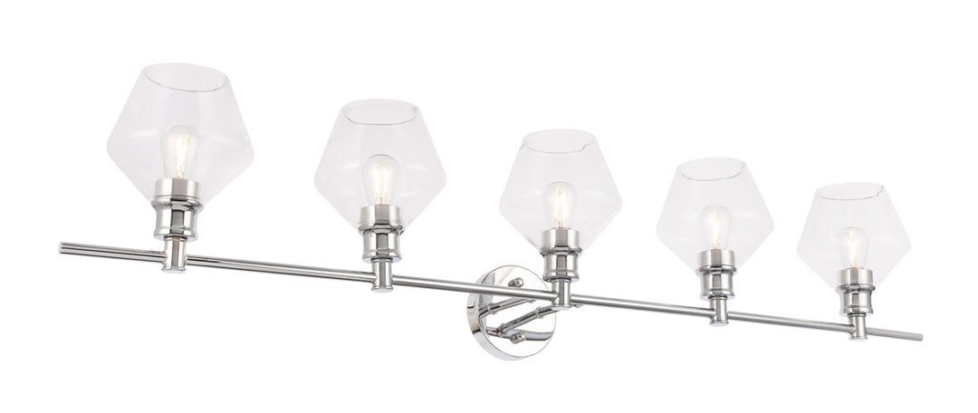 5 Light Chrome And Clear  Glass Wall Sconce