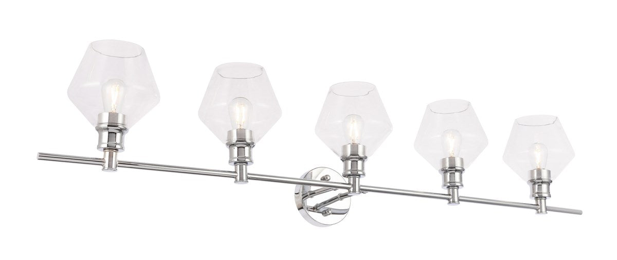 5 Light Chrome And Clear  Glass Wall Sconce