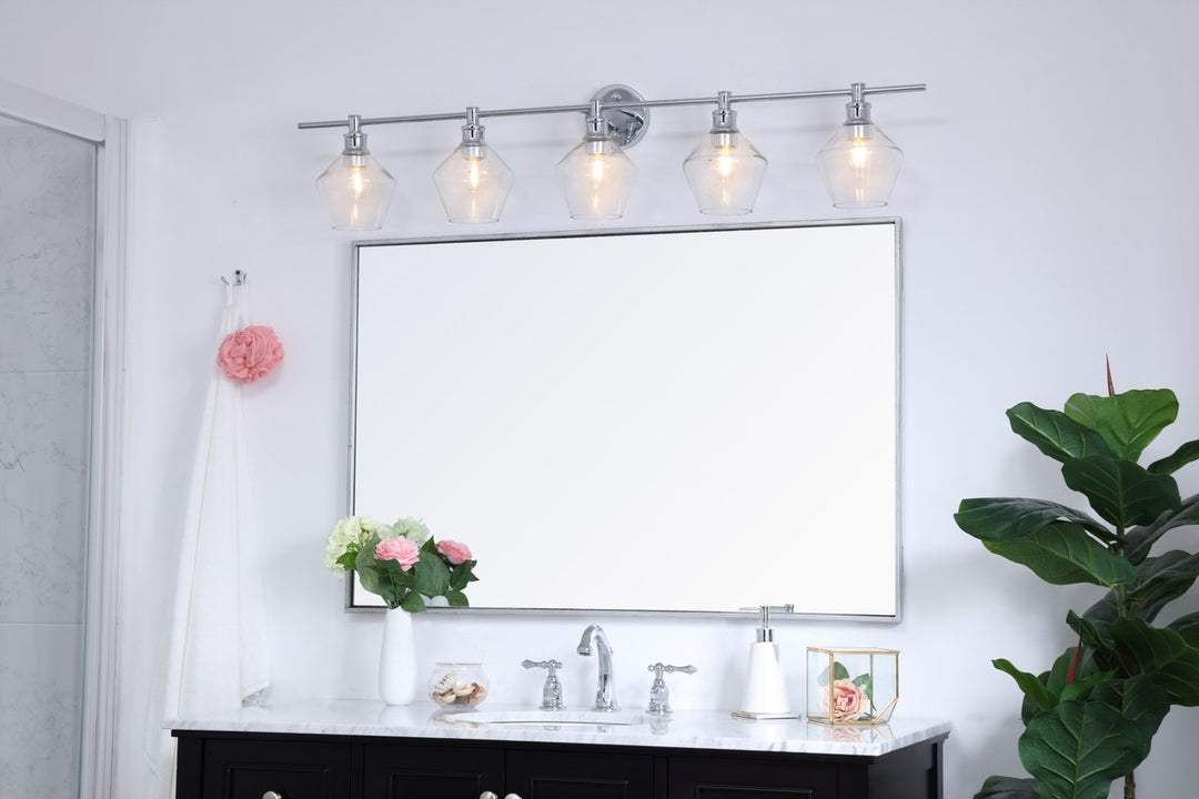 5 Light Chrome And Clear  Glass Wall Sconce