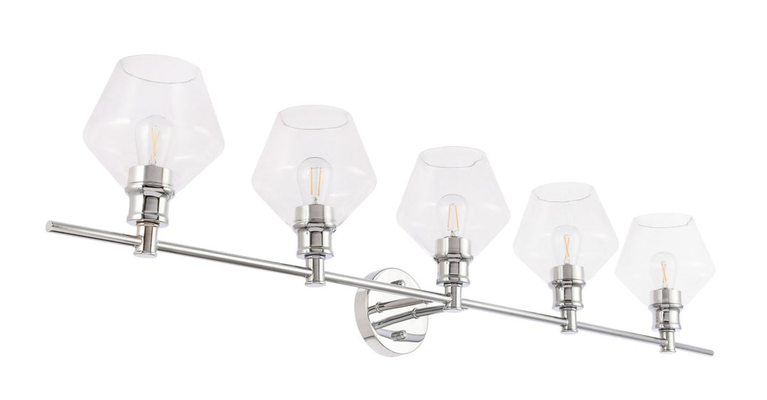 5 Light Chrome And Clear  Glass Wall Sconce