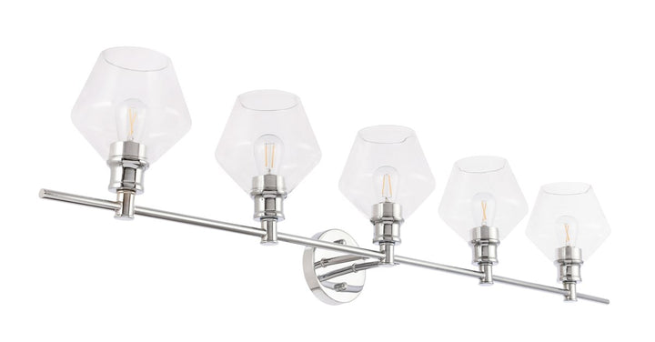 5 Light Chrome And Clear  Glass Wall Sconce