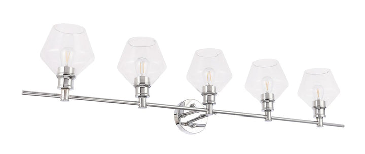 5 Light Chrome And Clear  Glass Wall Sconce