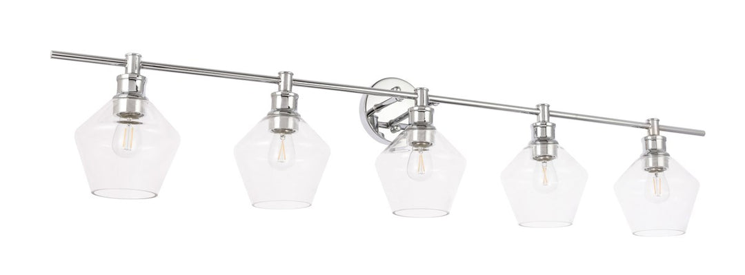 5 Light Chrome And Clear  Glass Wall Sconce