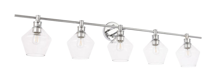 5 Light Chrome And Clear  Glass Wall Sconce