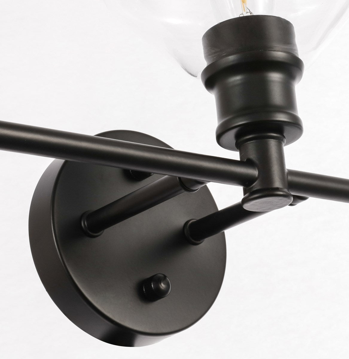 5 Light Black And Clear Glass Wall Sconce
