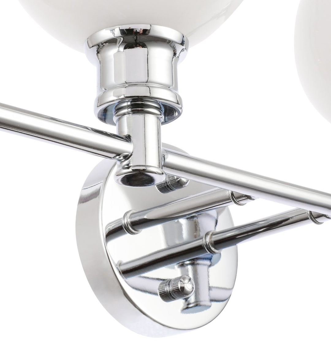 4 Light Chrome And Frosted White Glass Wall Sconce
