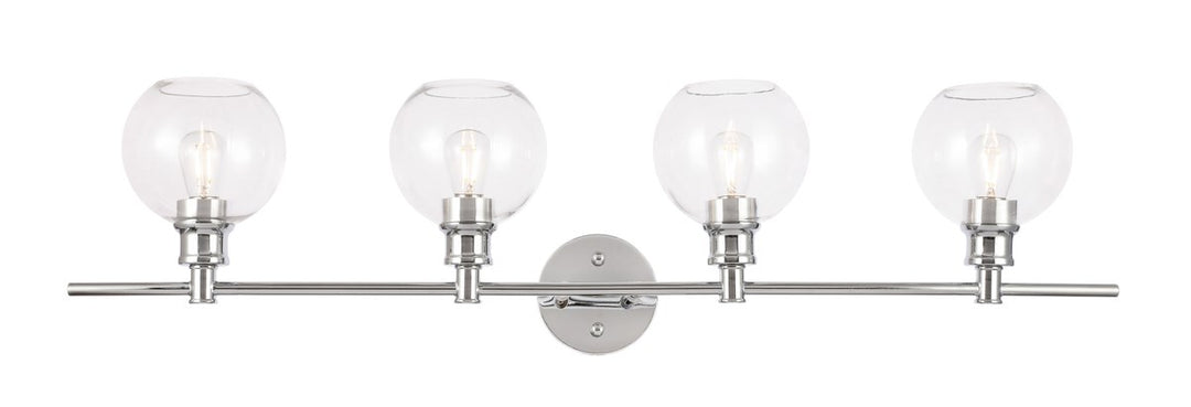 4 Light Chrome And Clear Glass Wall Sconce by Living District