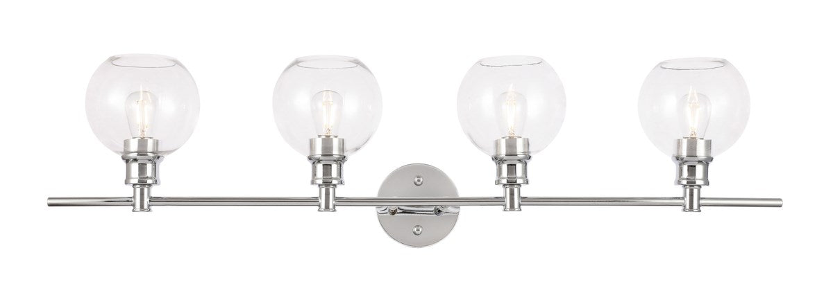4 Light Chrome And Clear Glass Wall Sconce by Living District