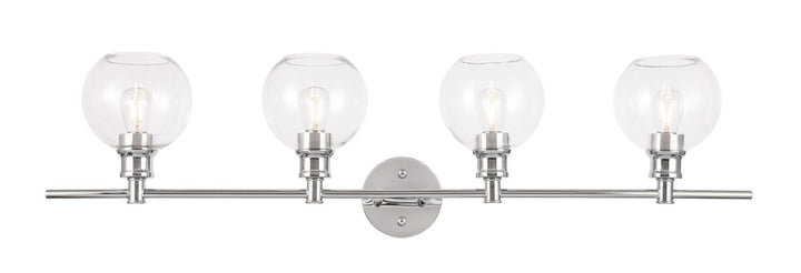 4 Light Chrome And Clear Glass Wall Sconce by Living District