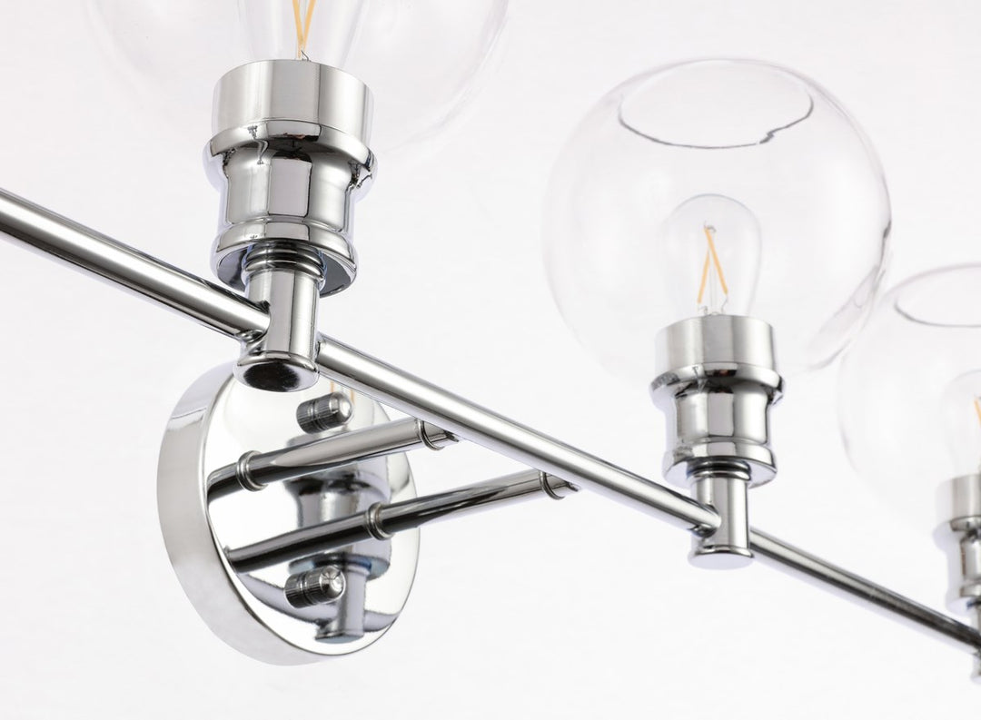 4 Light Chrome And Clear Glass Wall Sconce