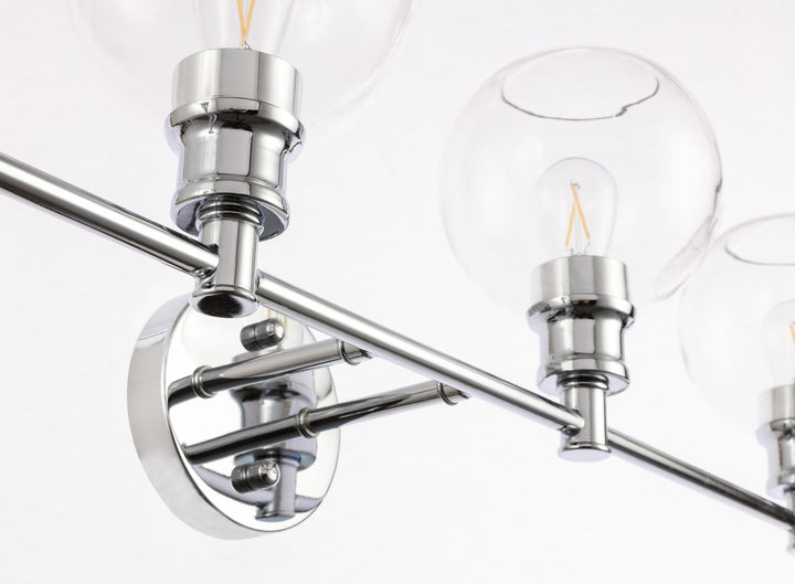 4 Light Chrome And Clear Glass Wall Sconce
