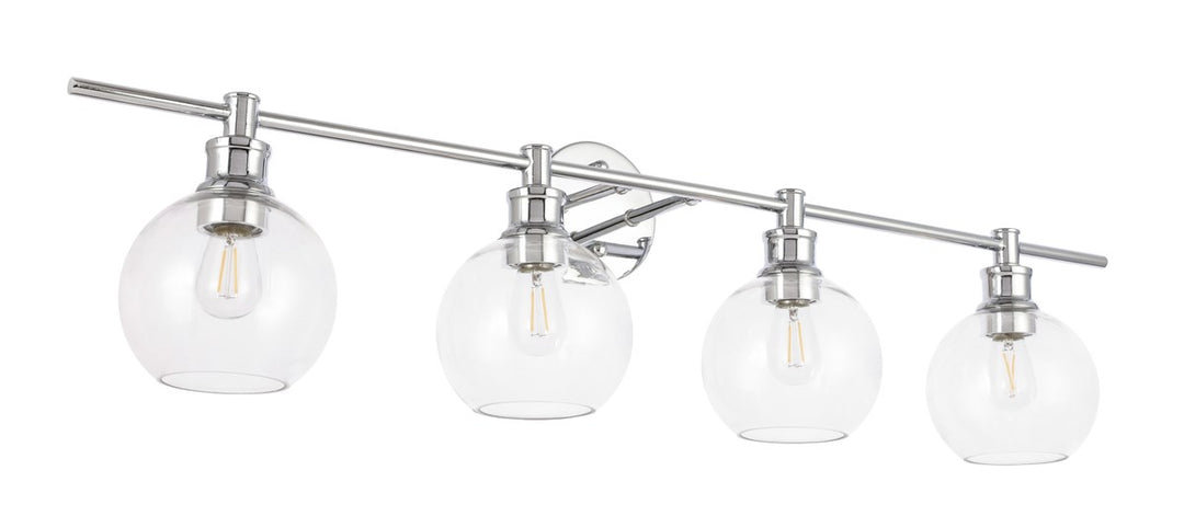 4 Light Chrome And Clear Glass Wall Sconce