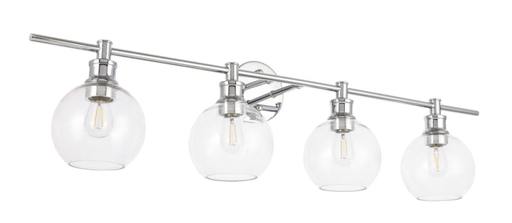 4 Light Chrome And Clear Glass Wall Sconce