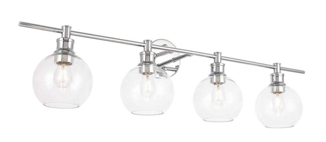4 Light Chrome And Clear Glass Wall Sconce